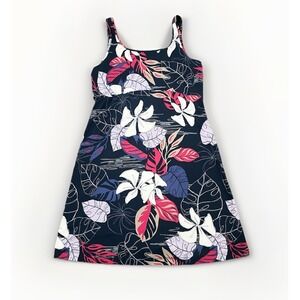 Columbia Large Dress Hibiscus Floral Print Athletic Sustainable Travel Festival